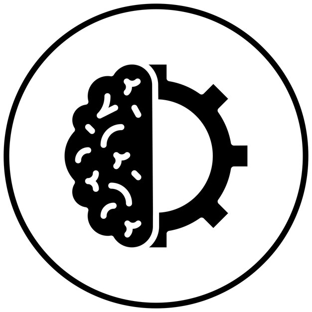 Ilustración del icono vectorial cognitivo del conjunto de iconos de salud mental