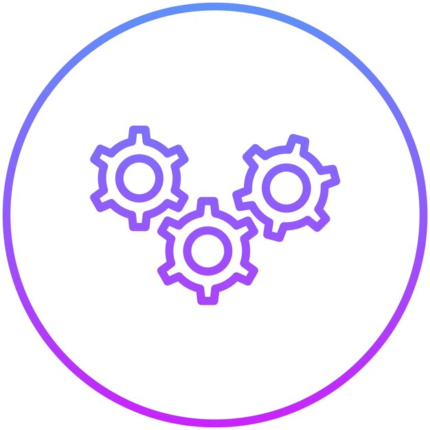 Ilustración del icono vectorial de Cogs del conjunto de iconos de Auto Racing