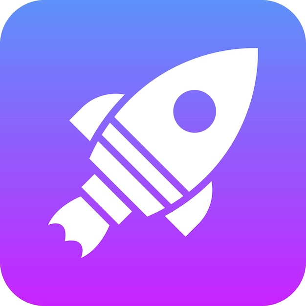 Ilustración del icono vectorial del cohete del conjunto de iconos de inicio de negocio