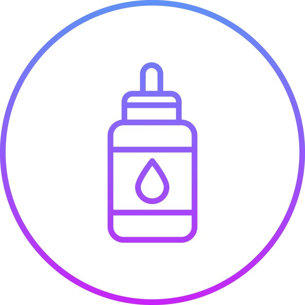 Ilustración del icono vectorial de cola líquida del conjunto de iconos de costura
