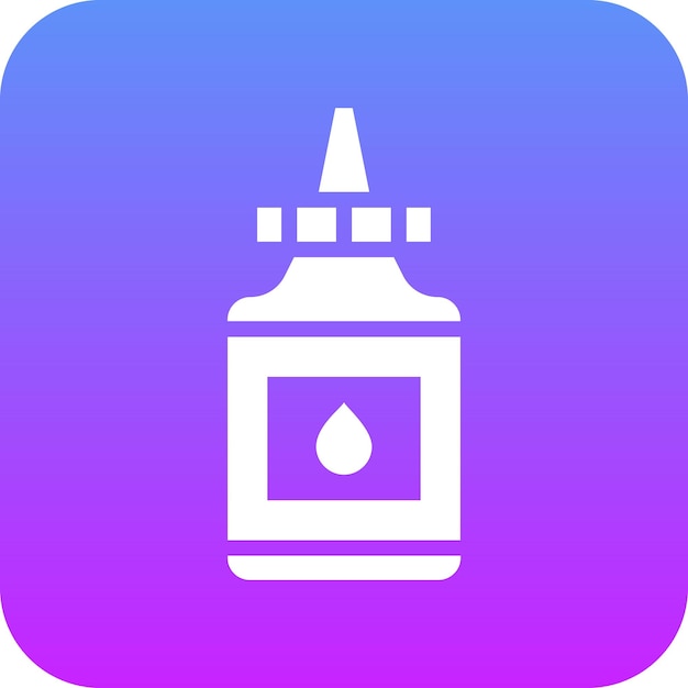 Ilustración del icono vectorial de cola líquida del conjunto de iconos de papelería de oficina