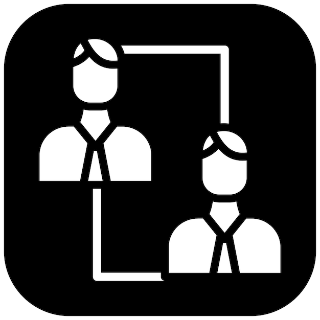 Ilustración del icono vectorial de colaboración del conjunto de iconos de liderazgo