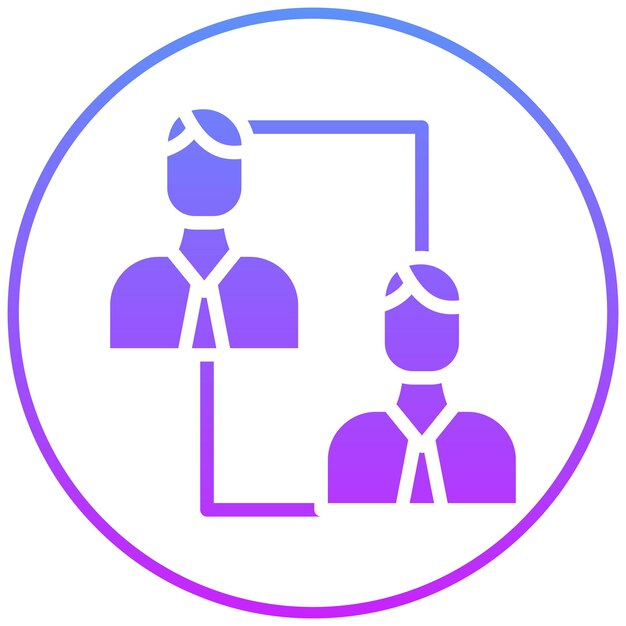 Ilustración del icono vectorial de colaboración del conjunto de iconos de liderazgo