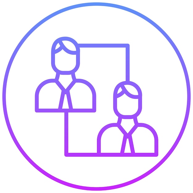 Ilustración del icono vectorial de colaboración del conjunto de iconos de liderazgo