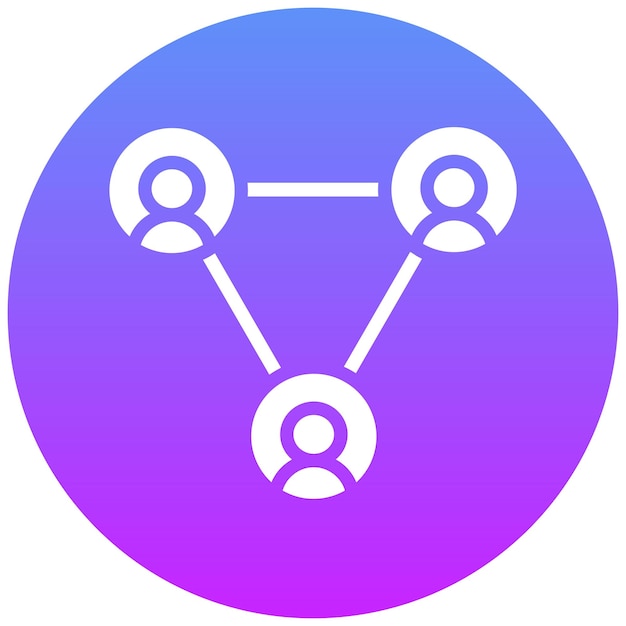 Ilustración del icono vectorial de colaboración del conjunto de iconos de red