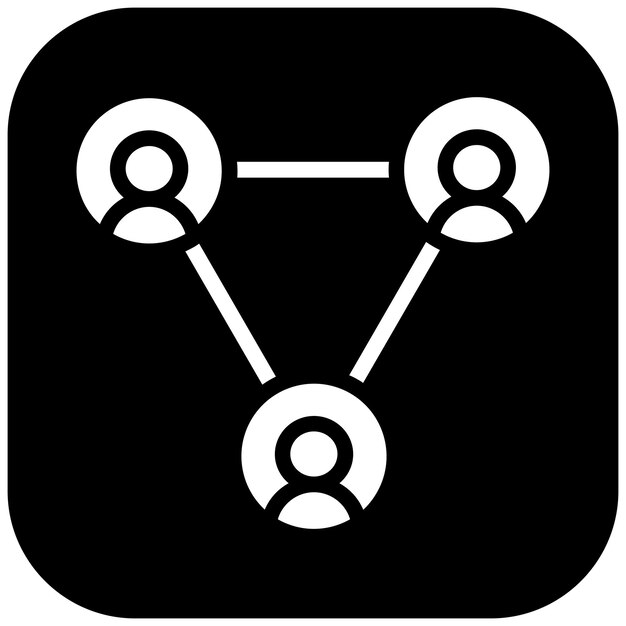 Ilustración del icono vectorial de colaboración del conjunto de iconos de red