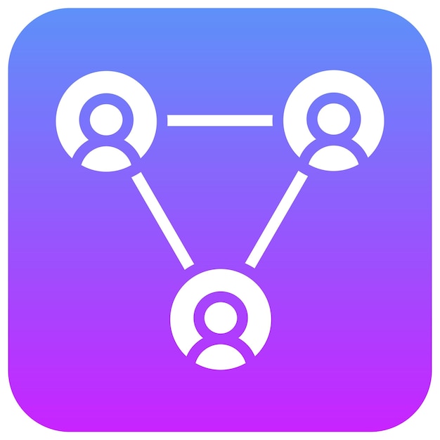 Ilustración del icono vectorial de colaboración del conjunto de iconos de red