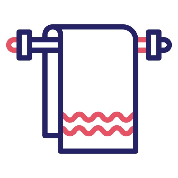 Ilustración del icono vectorial del colgante de toallas del conjunto de iconos interiores