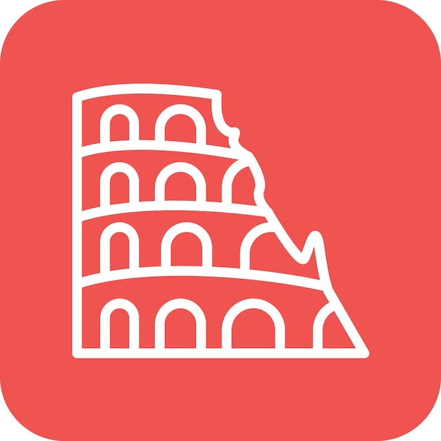 Vector ilustración del icono vectorial del coliseo del conjunto de iconos de la civilización antigua