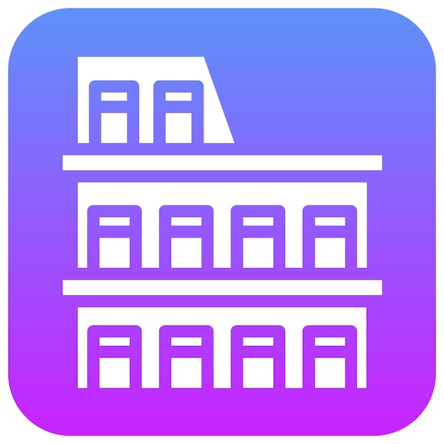 Ilustración del icono vectorial del Coliseo del conjunto de iconos de Italia