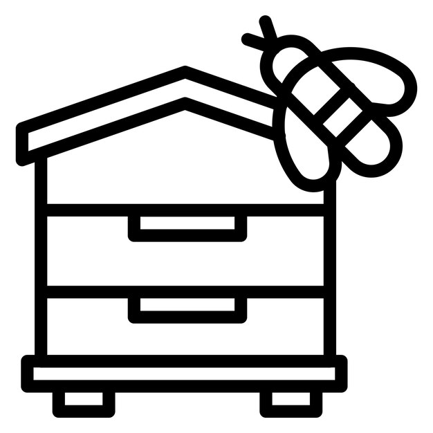 Ilustración del icono vectorial de la colmena del conjunto de iconos de primavera