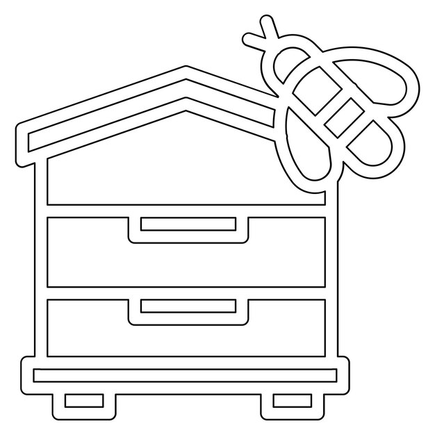Ilustración del icono vectorial de la colmena del conjunto de iconos de primavera