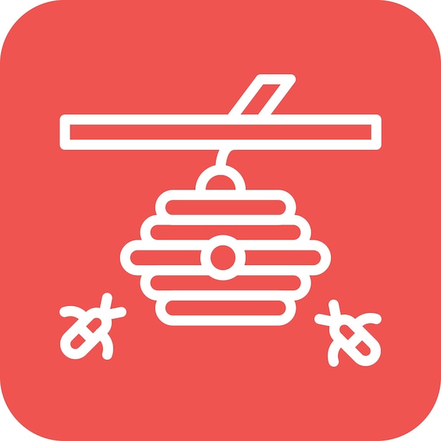 Ilustración del icono vectorial de la colmena del icono de la aldea