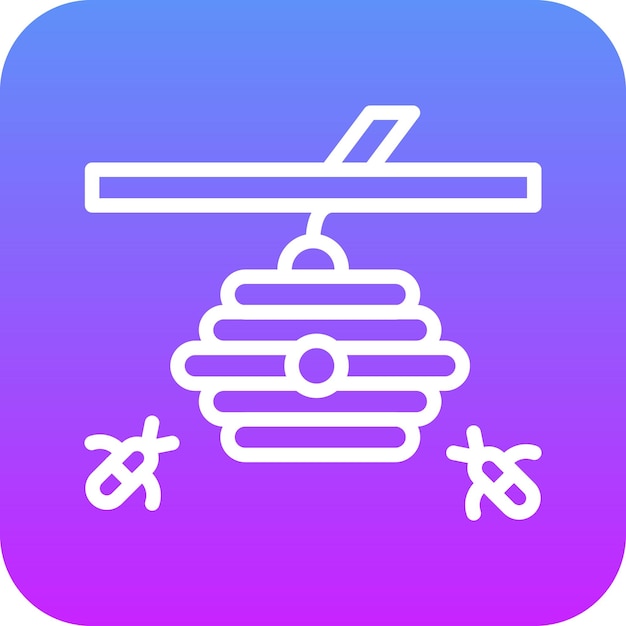 Ilustración del icono vectorial de la colmena del icono de la aldea