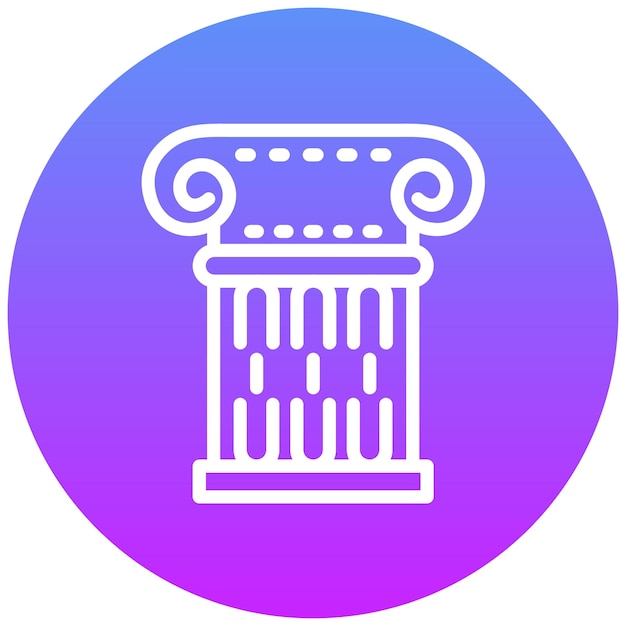 Ilustración del icono vectorial de la columna romana del conjunto de iconos de Italia