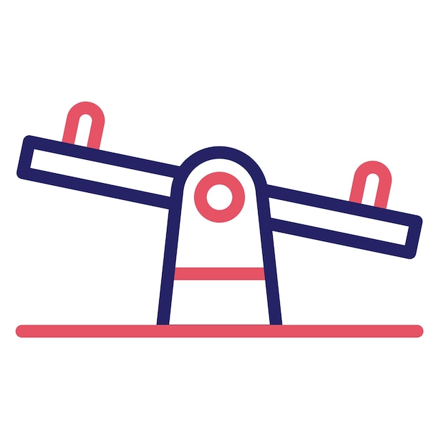 Ilustración del icono vectorial del columpio del icono del jardín de infantes
