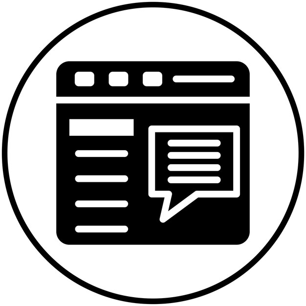 Ilustración del icono vectorial de comentarios del conjunto de iconos de marketing de OnGSCE