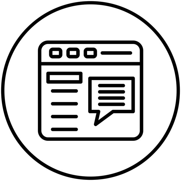 Ilustración del icono vectorial de comentarios del conjunto de iconos de marketing de OnLSCE