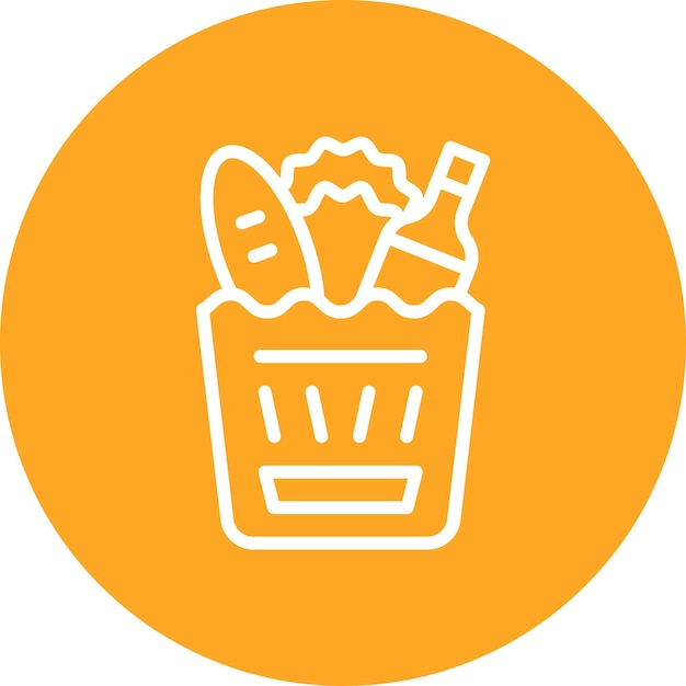 Ilustración del icono vectorial de comestibles del conjunto de iconos del centro comercial
