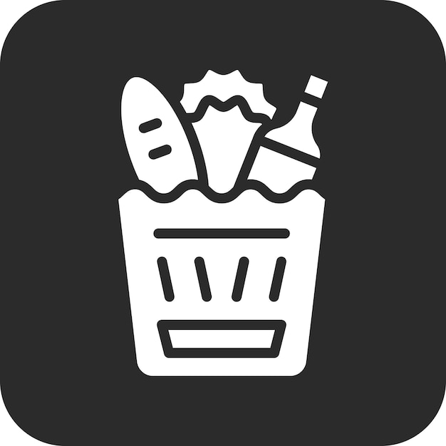 Ilustración del icono vectorial de comestibles del conjunto de iconos del centro comercial