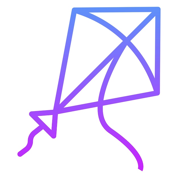Ilustración del icono vectorial de cometa del conjunto de iconos de primavera