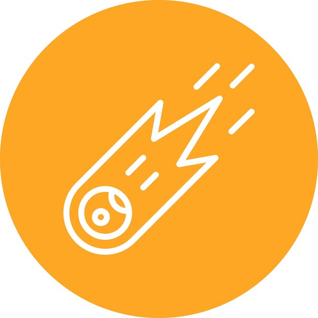 Ilustración del icono vectorial del cometa del conjunto de iconos de tecnología espacial