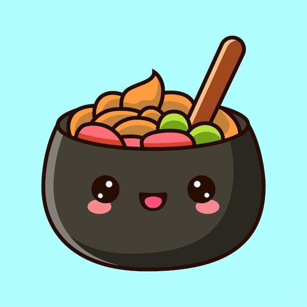 Ilustración de icono vectorial de comida linda