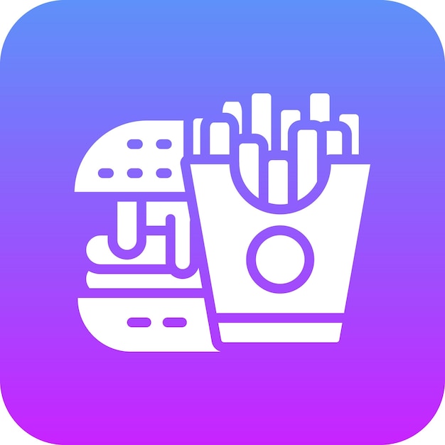 Ilustración del icono vectorial de comida rápida del conjunto de iconos del restaurante