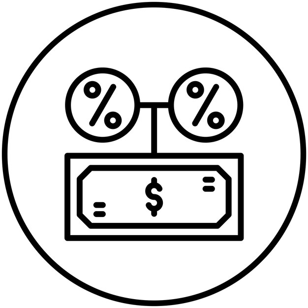 Ilustración del icono vectorial de la Comisión del conjunto de iconos de Finanzas y Dinero
