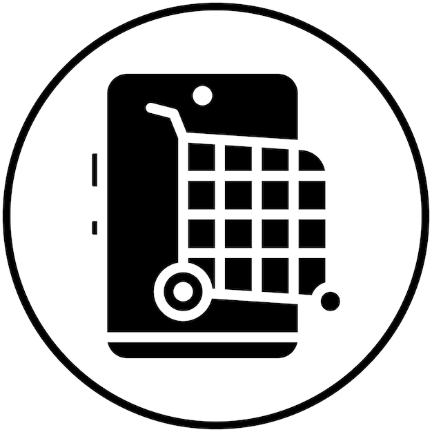 Ilustración del icono vectorial de compras en línea del iconset de Generation Gap