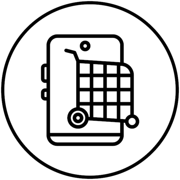 Ilustración del icono vectorial de compras en línea del iconset de Generation Gap