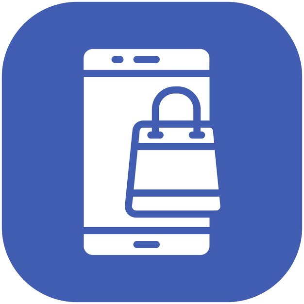 Ilustración de icono vectorial de compras móviles de Seo y icono web