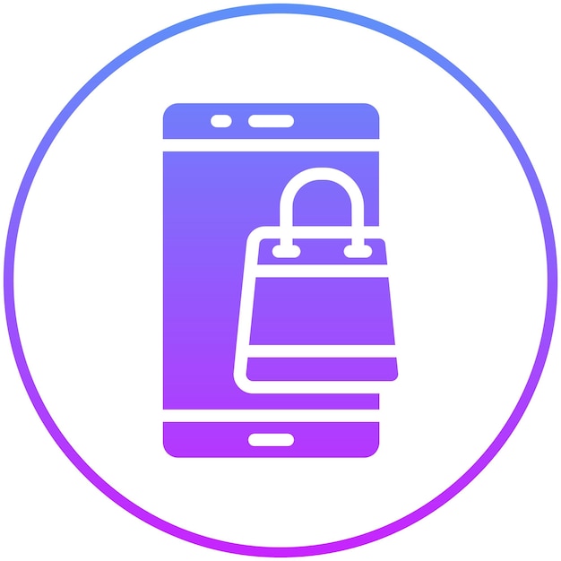 Ilustración de icono vectorial de compras móviles de Seo y icono web