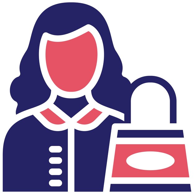Ilustración del icono vectorial de compras de la mujer de Housekeeping