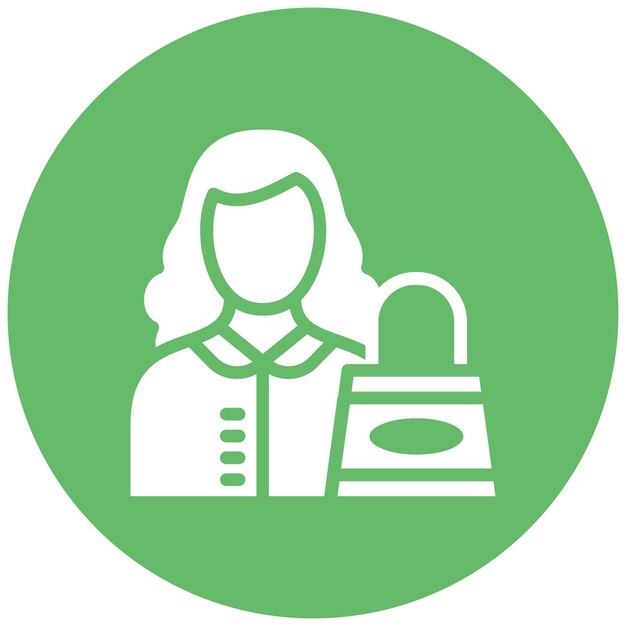 Ilustración del icono vectorial de compras de la mujer de Housekeeping