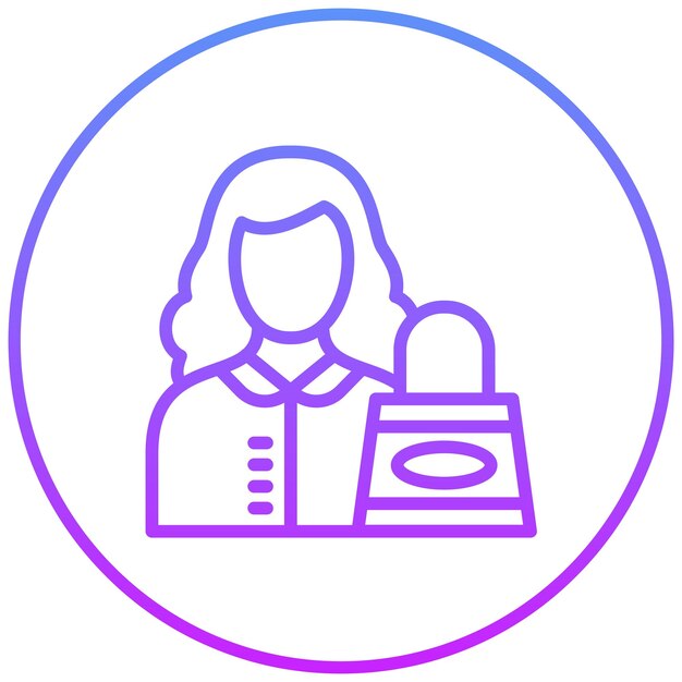Ilustración del icono vectorial de compras de la mujer de Housekeeping