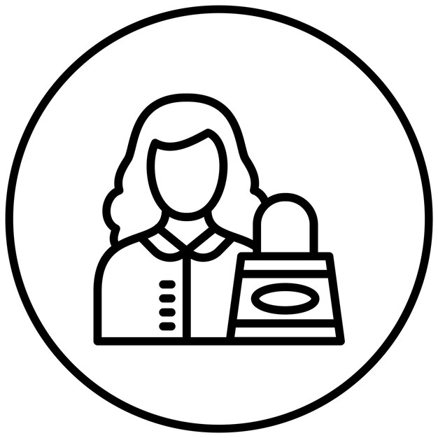 Ilustración del icono vectorial de compras de la mujer de Housekeeping