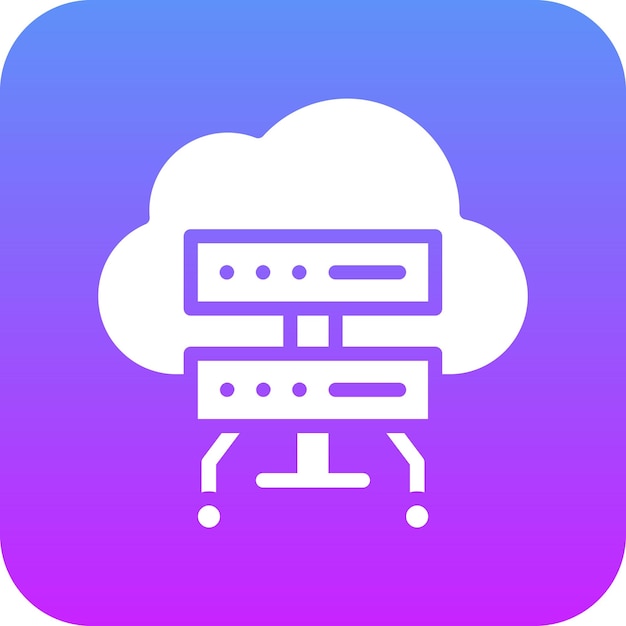 Ilustración del icono vectorial de computación en la nube del conjunto de iconos de codificación y desarrollo