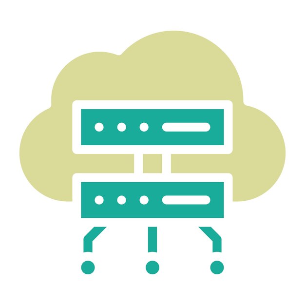 Ilustración del icono vectorial de computación en la nube del conjunto de iconos de Smart City
