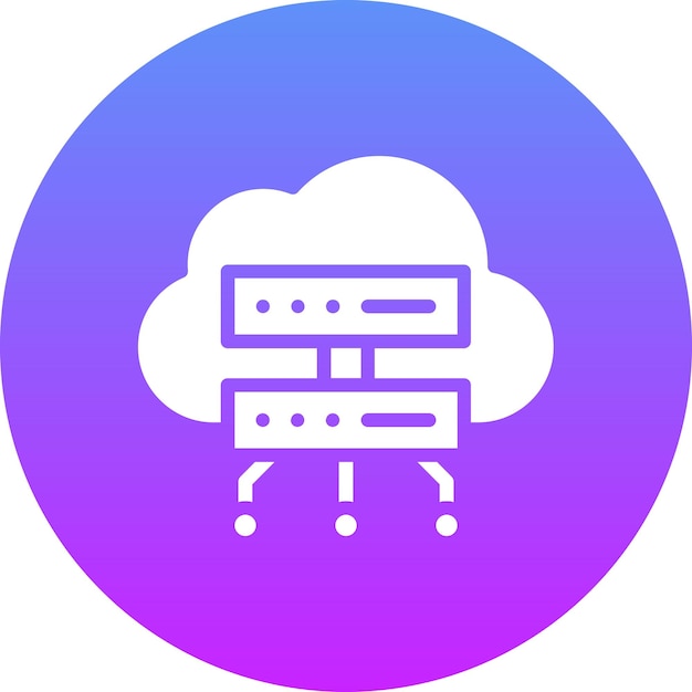Ilustración del icono vectorial de computación en la nube del conjunto de iconos de Smart City