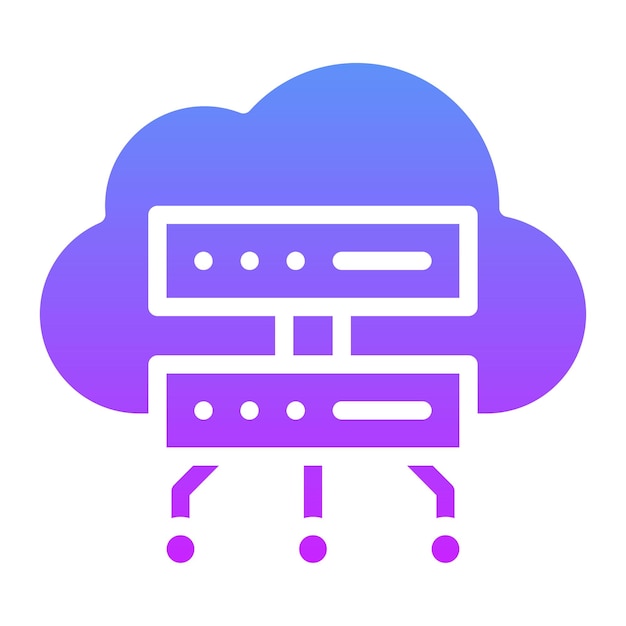 Ilustración del icono vectorial de computación en la nube del conjunto de iconos de Smart City