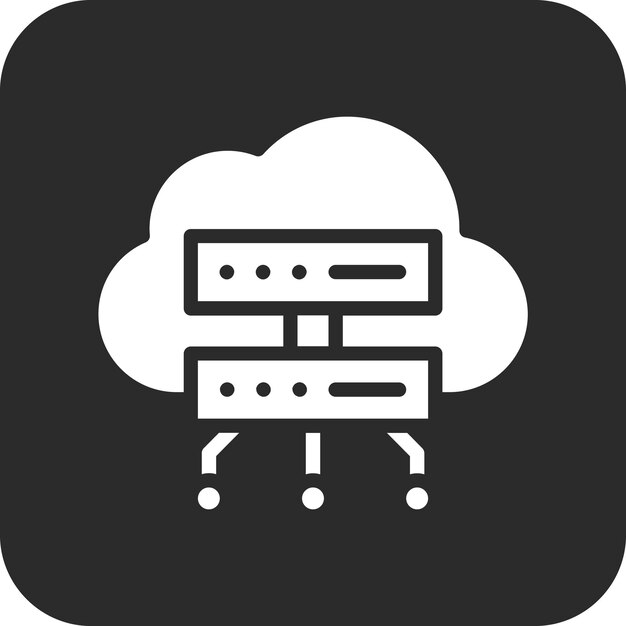 Ilustración del icono vectorial de computación en la nube del conjunto de iconos de Smart City
