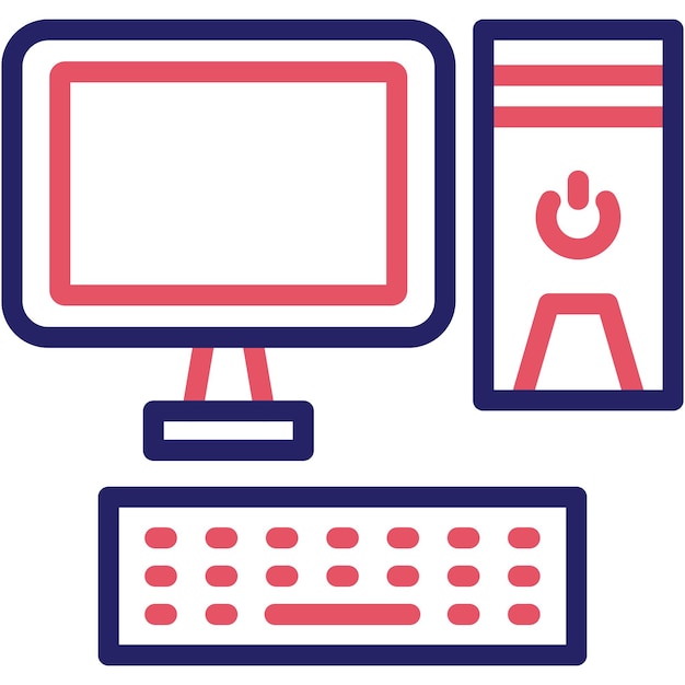 Ilustración de icono vectorial de computadora del conjunto de iconos de dispositivos electrónicos