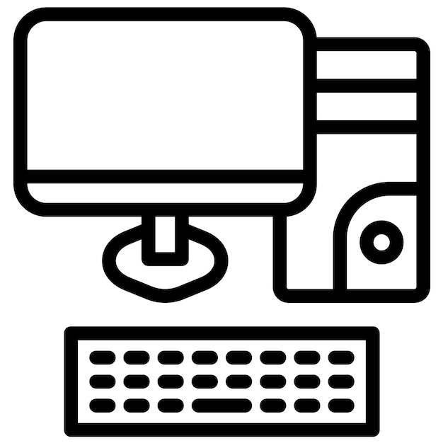 Ilustración de icono vectorial de computadora del conjunto de iconos de Generation Gap