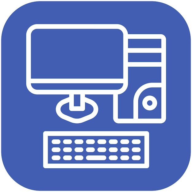 Ilustración de icono vectorial de computadora del conjunto de iconos de Generation Gap