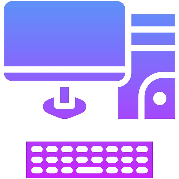 Ilustración de icono vectorial de computadora del conjunto de iconos de Generation Gap
