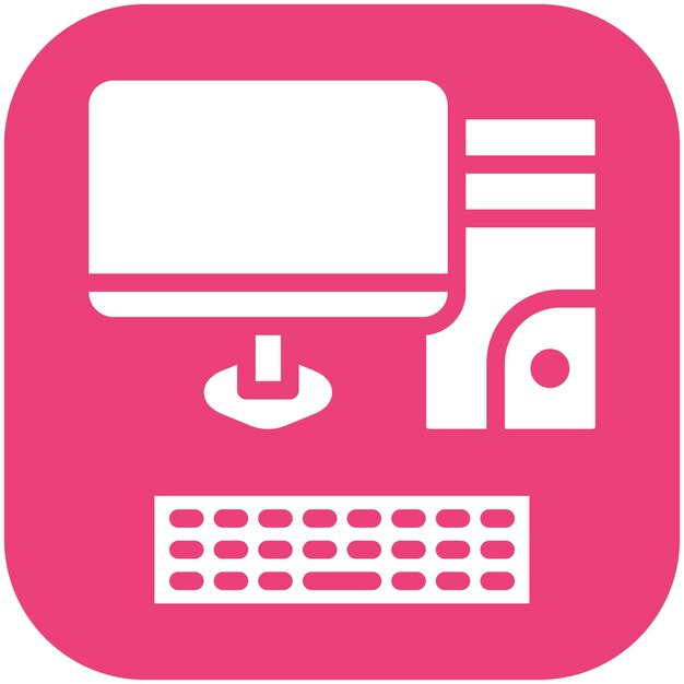 Ilustración de icono vectorial de computadora del conjunto de iconos de Generation Gap