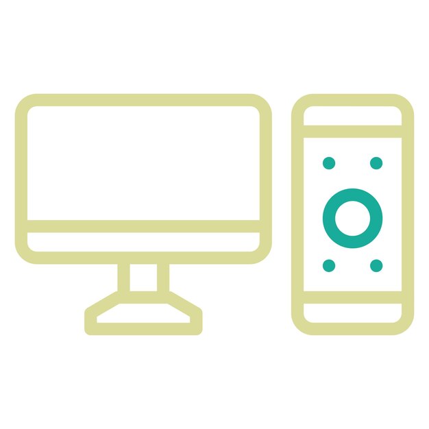 Ilustración de icono vectorial de computadora del conjunto de iconos de papelería de Office