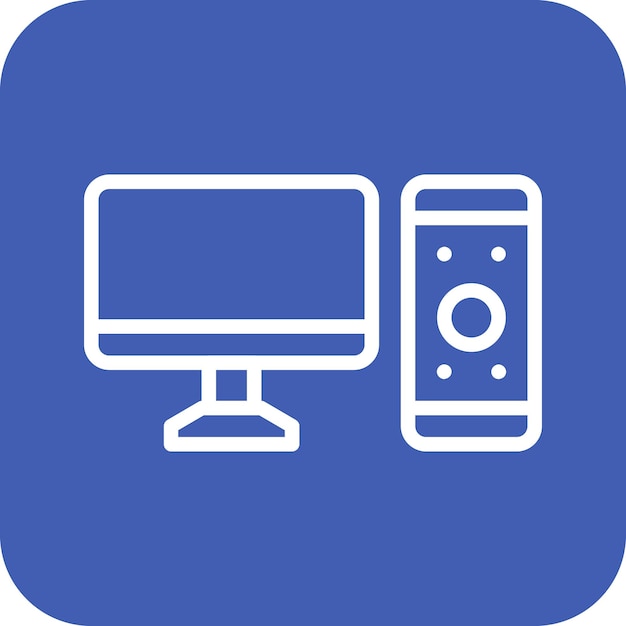 Ilustración de icono vectorial de computadora del conjunto de iconos de papelería de Office