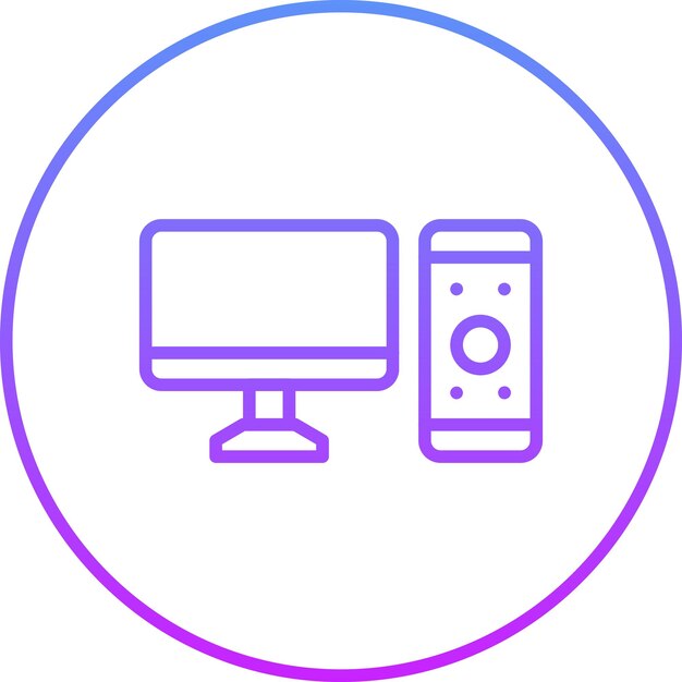 Ilustración de icono vectorial de computadora del conjunto de iconos de papelería de Office